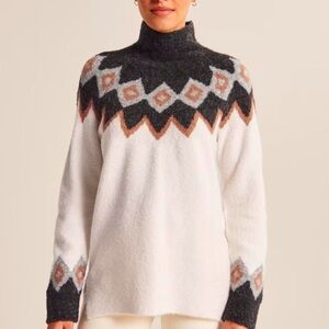 Abercrombie Oversized Fairisle Fluffy Turtleneck Sz M
